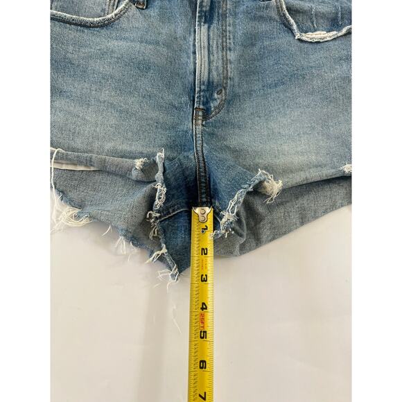 Abercrombie & Fitch High Rise Cutoff Blue Denim Shorts Womens Size 30 - Picture 5 of 13